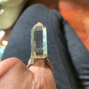 Crystal & sterling silver 925 ring. Over an inch tall. Size 7.